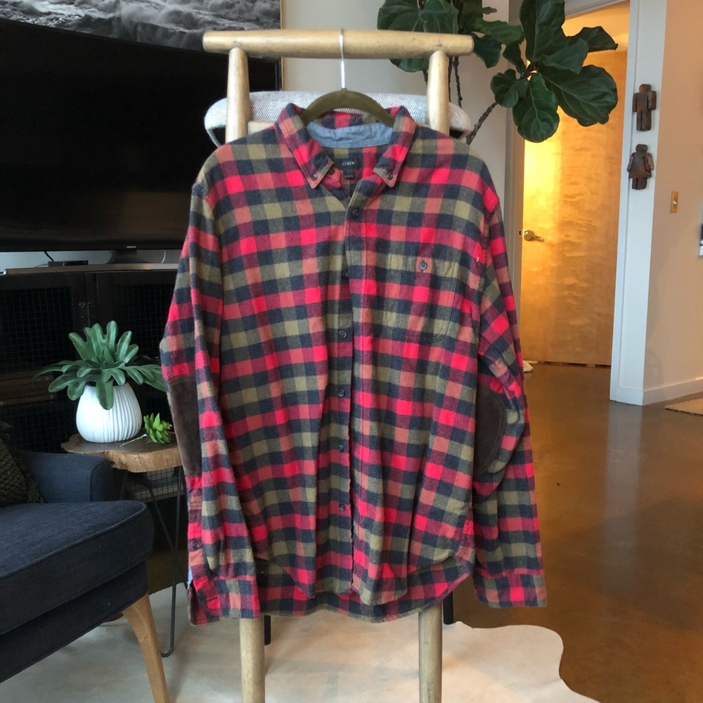 J. Crew elbow patch flannel